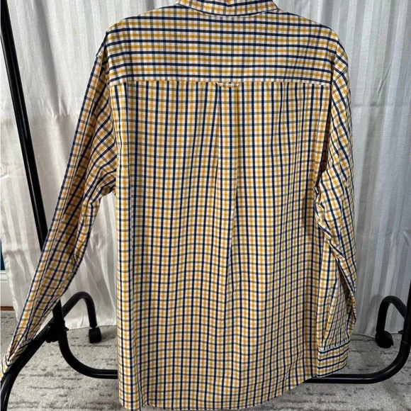Chaps Men's Yellow and Blue Plaid Shirt - Picture 2 of 2